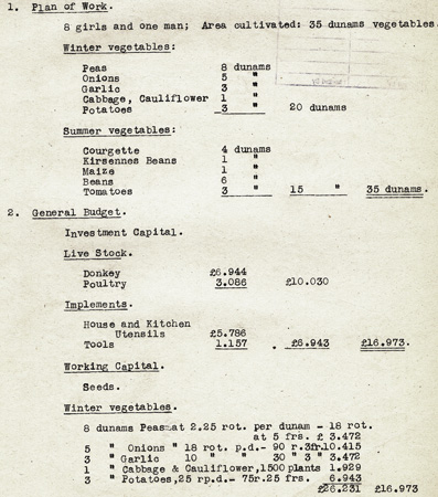After the war's end, JDC expanded funding for agricultural training in Palestine. Students learned everything from barley planting to bee-keeping. <em>AR 19-21, File 183.1</em>. 