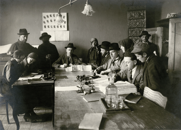 Because currency during war was unstable, JDC sometimes sent supplies, sometimes cash. Local committees dispersed these funds. Once JDC opened distribution offices in cities like Sighet, money was transmitted through them. Romania, 1919, <em>NY_00936</em>.
