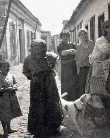 Elderly refugees, like this 75-year-old woman arriving in Bucharest, had the hardest time surviving the rigorous journey to safety. Romania, c. 1917, <em>NY_14405</em>.
