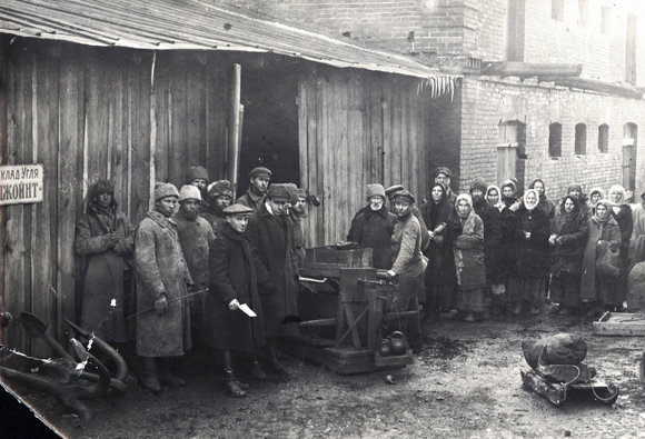 Boris Bogen, JDC’s Director for Russian Relief, wrote in 1923 that Ekaterinoslav (later Dnepropetrovsk), center of the South Russian coal industry before the Revolution, was “absolutely at a standstill.” In the first four months alone, JDC provided over 300 carloads of coal to the general population and local social service institutions. Ukraine, c. 1923, <em>NY_00416</em>.