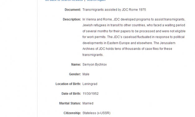 Genealogical Resource for Soviet Jewish Families Assisted by JDC in Vienna and Rome