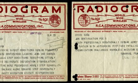 “Conditions Terrifying Utterly Hopeless”: A 1933 Telegram