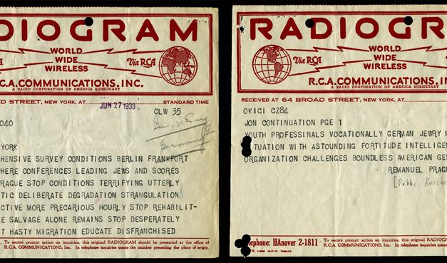 “Conditions Terrifying Utterly Hopeless”: A 1933 Telegram